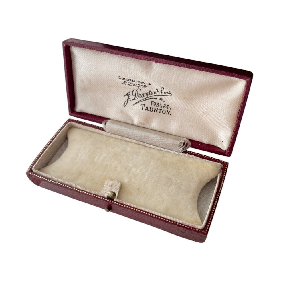 Antique J Drayton & Sons Bracelet Jewellery Box, Taunton Presentation Case