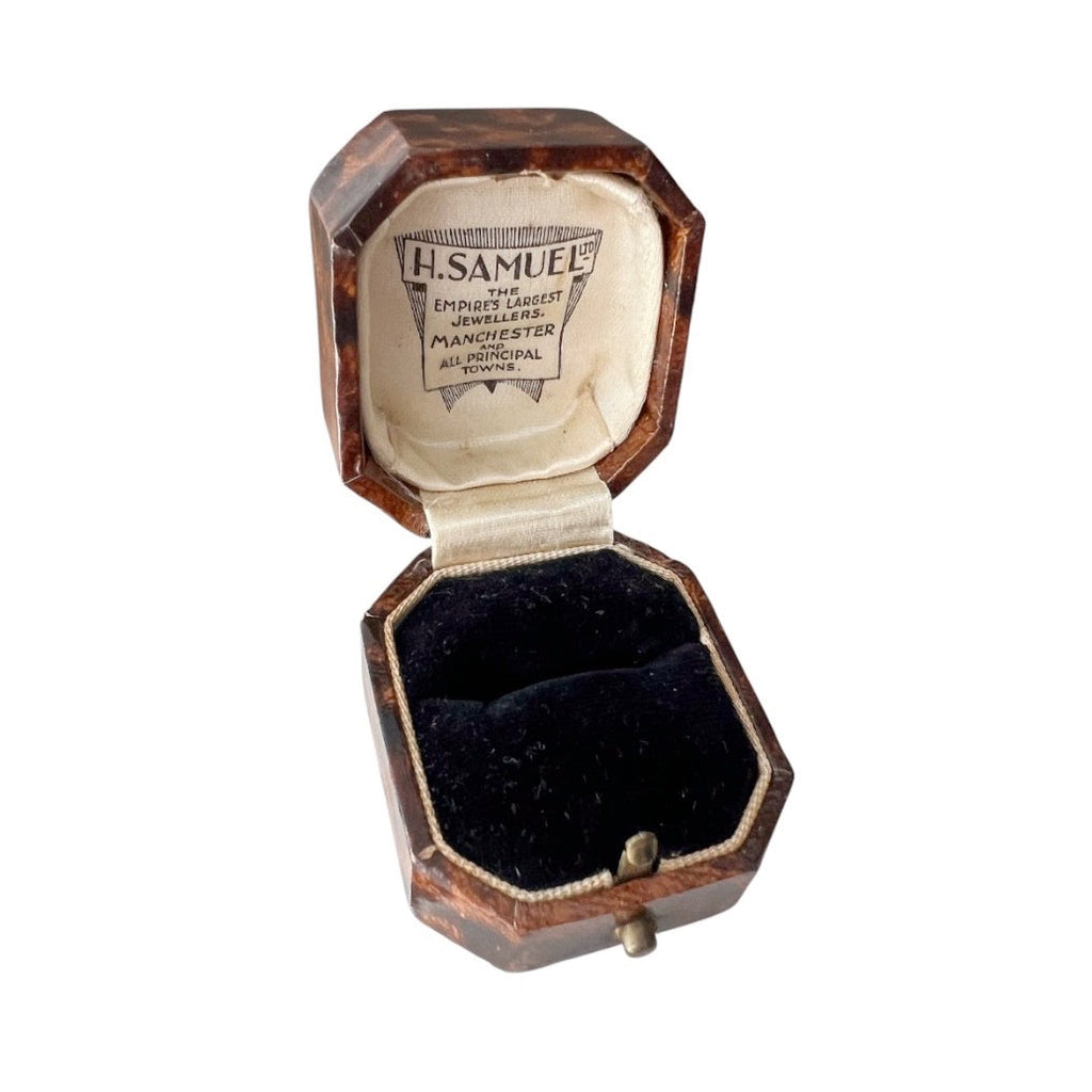 Antique H Samuel Ring Box, Manchester Jewellers Presentation Case