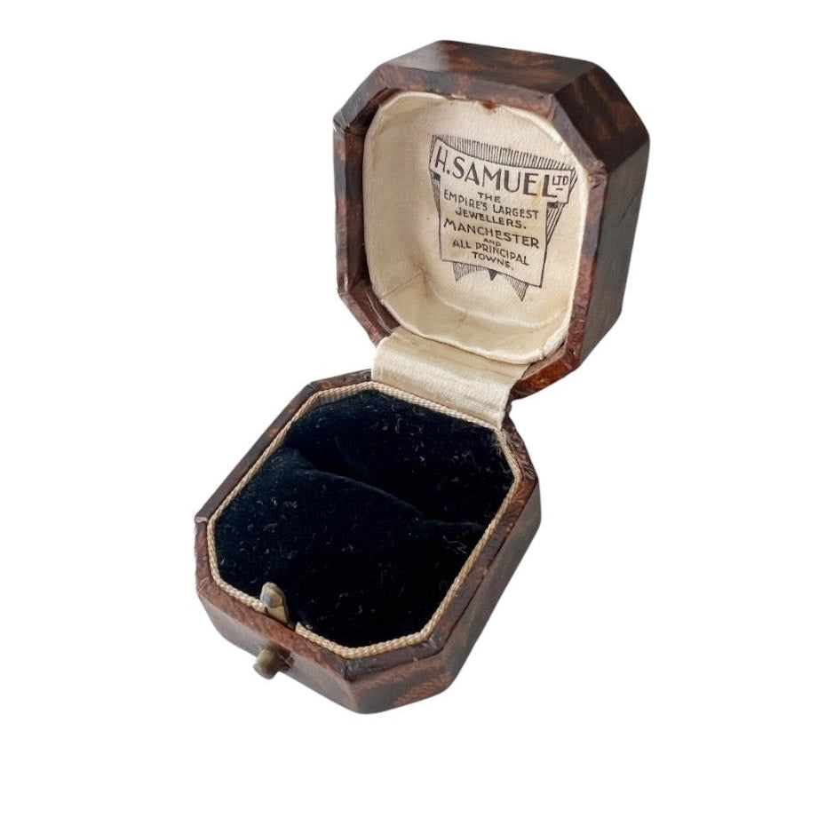 Antique H Samuel Ring Box, Manchester Jewellers Presentation Case