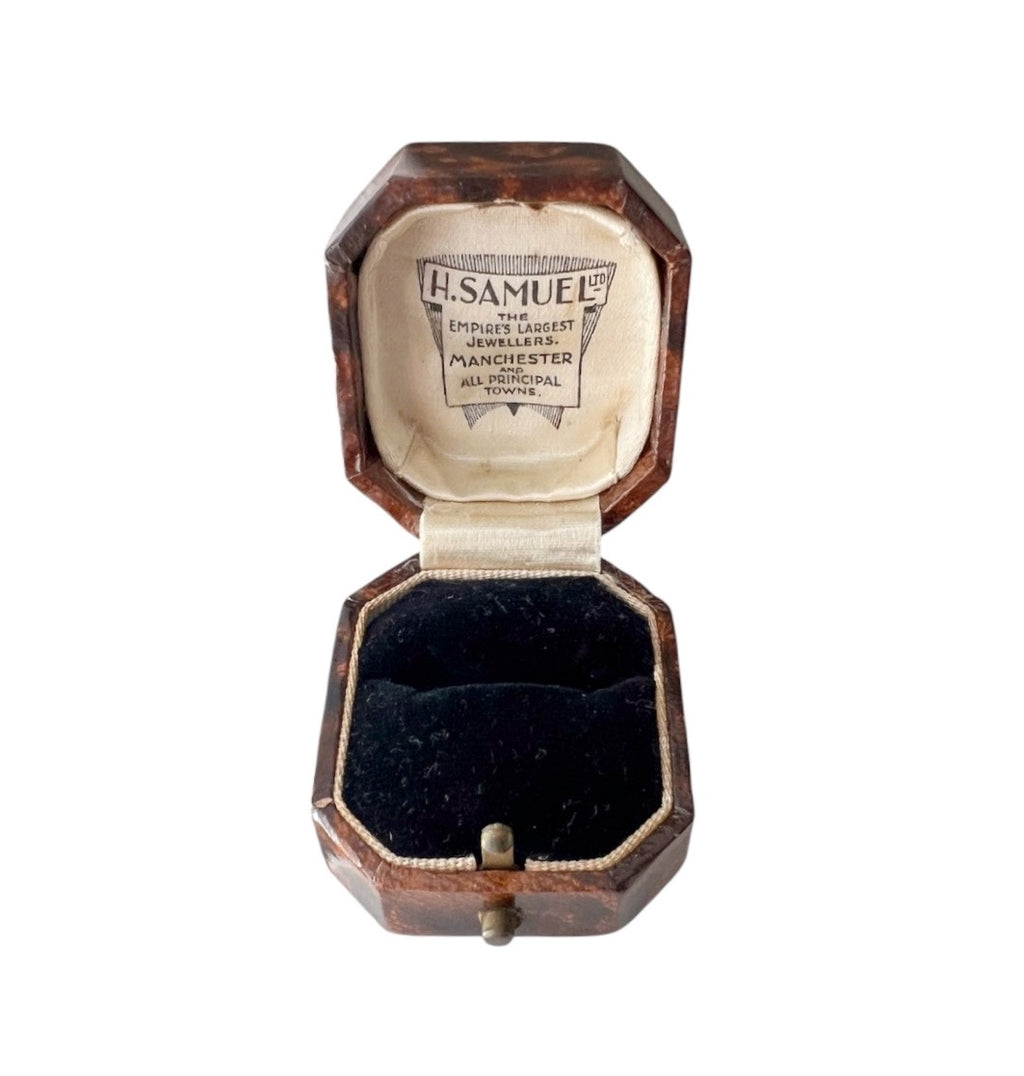 Antique H Samuel Ring Box, Manchester Jewellers Presentation Case