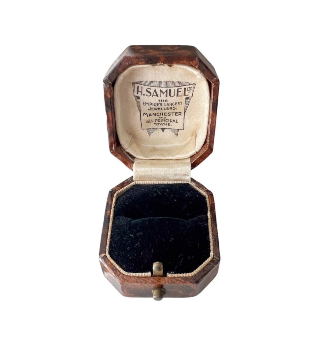 Antique H Samuel Ring Box, Manchester Jewellers Presentation Case