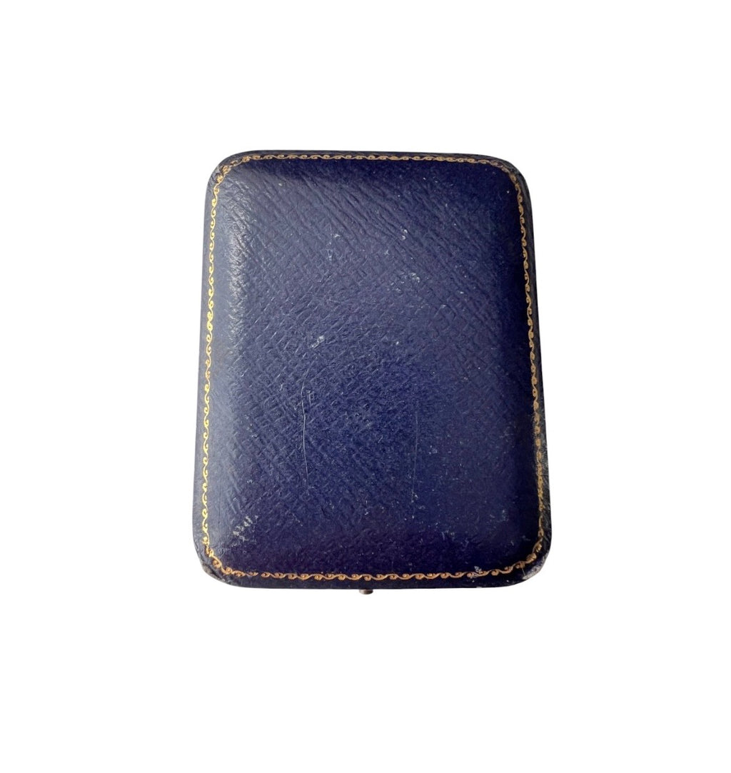 Antique Jays London Blue Velvet Jewellery Presentation Box