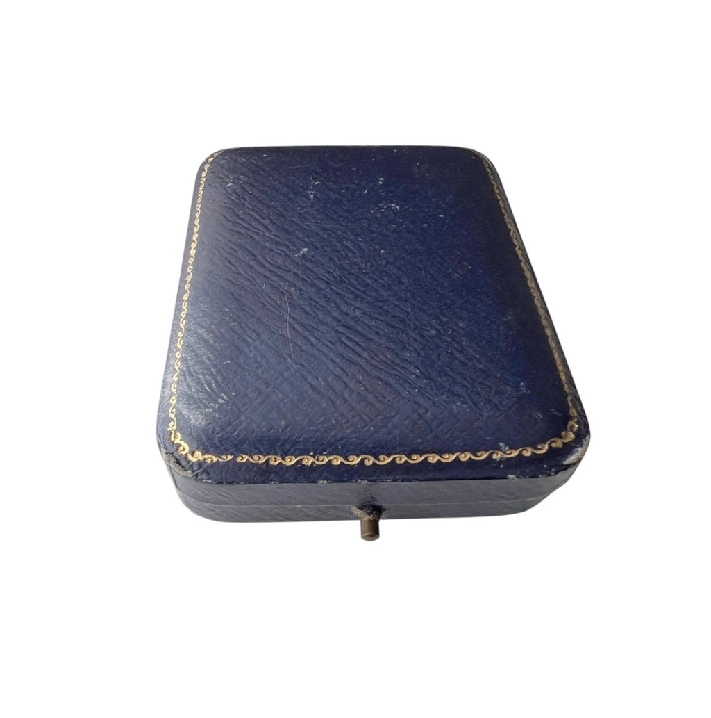 Antique Jays London Blue Velvet Jewellery Presentation Box