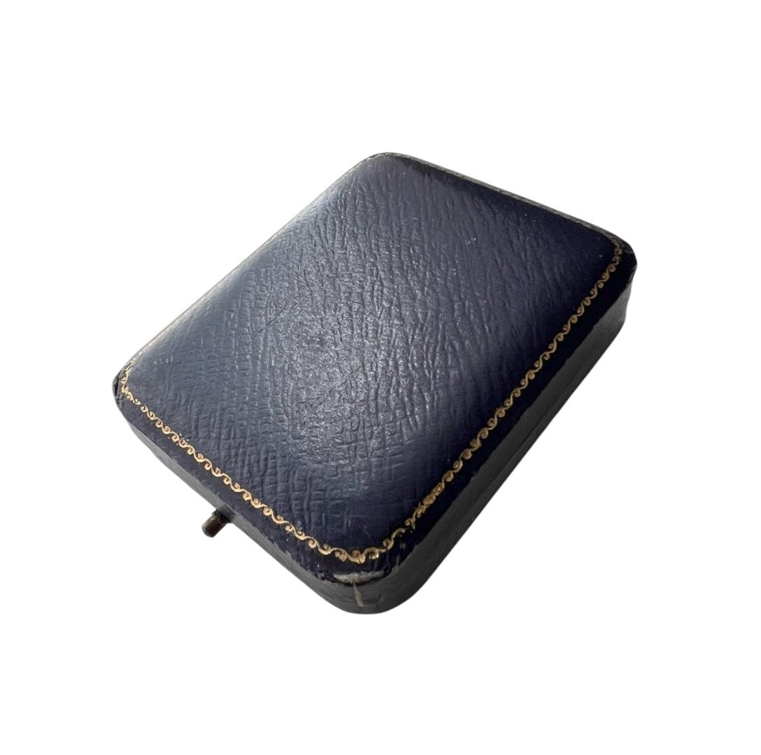 Antique Jays London Blue Velvet Jewellery Presentation Box