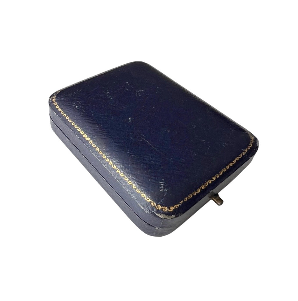 Antique Jays London Blue Velvet Jewellery Presentation Box