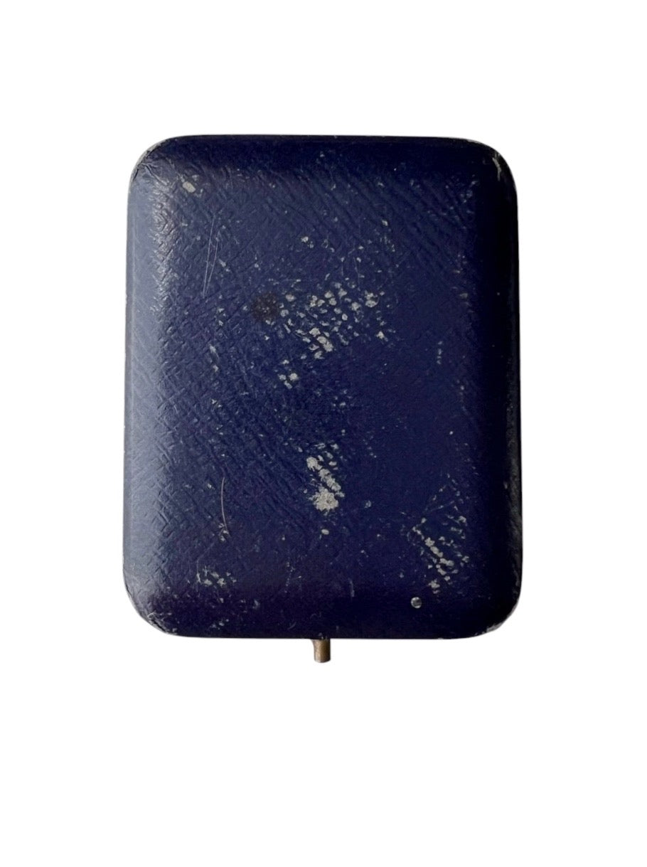 Antique Jays London Blue Velvet Jewellery Presentation Box