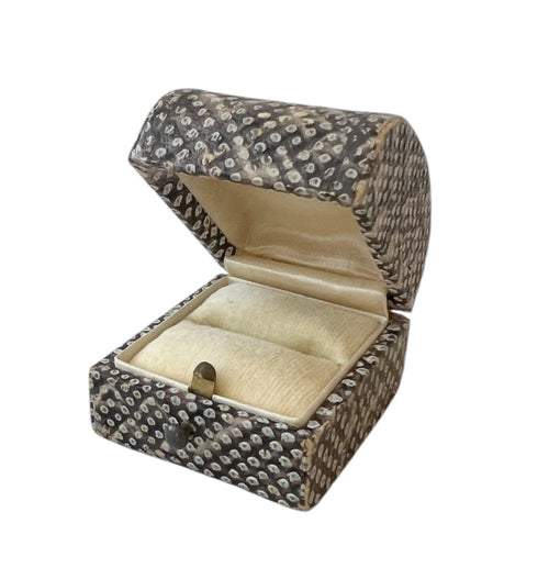 Antique Shagreen Ring Box Stingray Skin Jewellery Presentation Case Edwardian