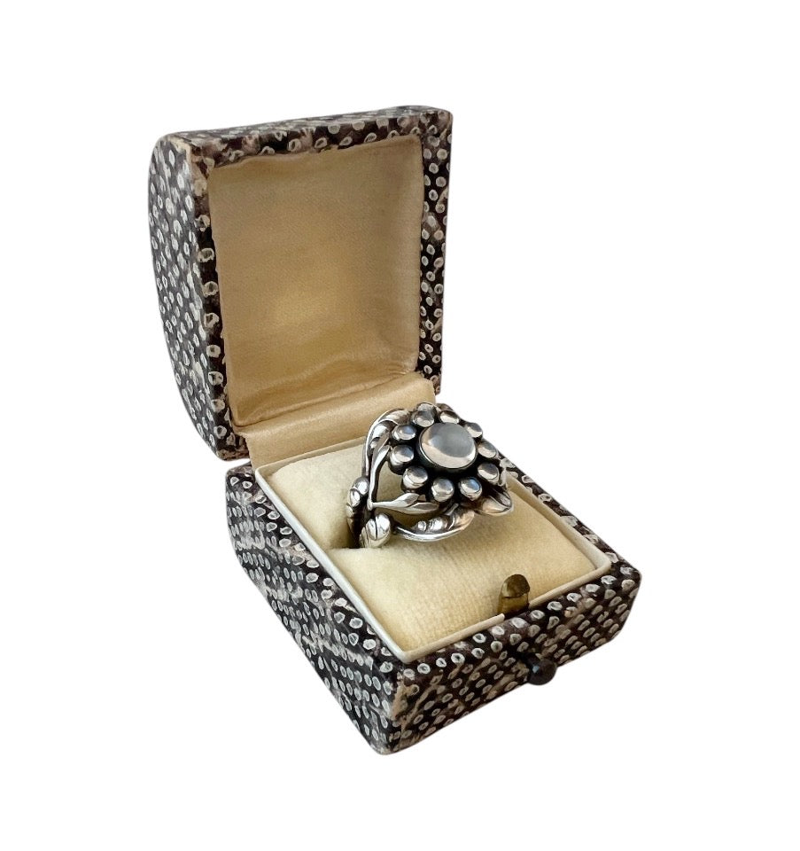 Antique Shagreen Ring Box Stingray Skin Jewellery Presentation Case Edwardian
