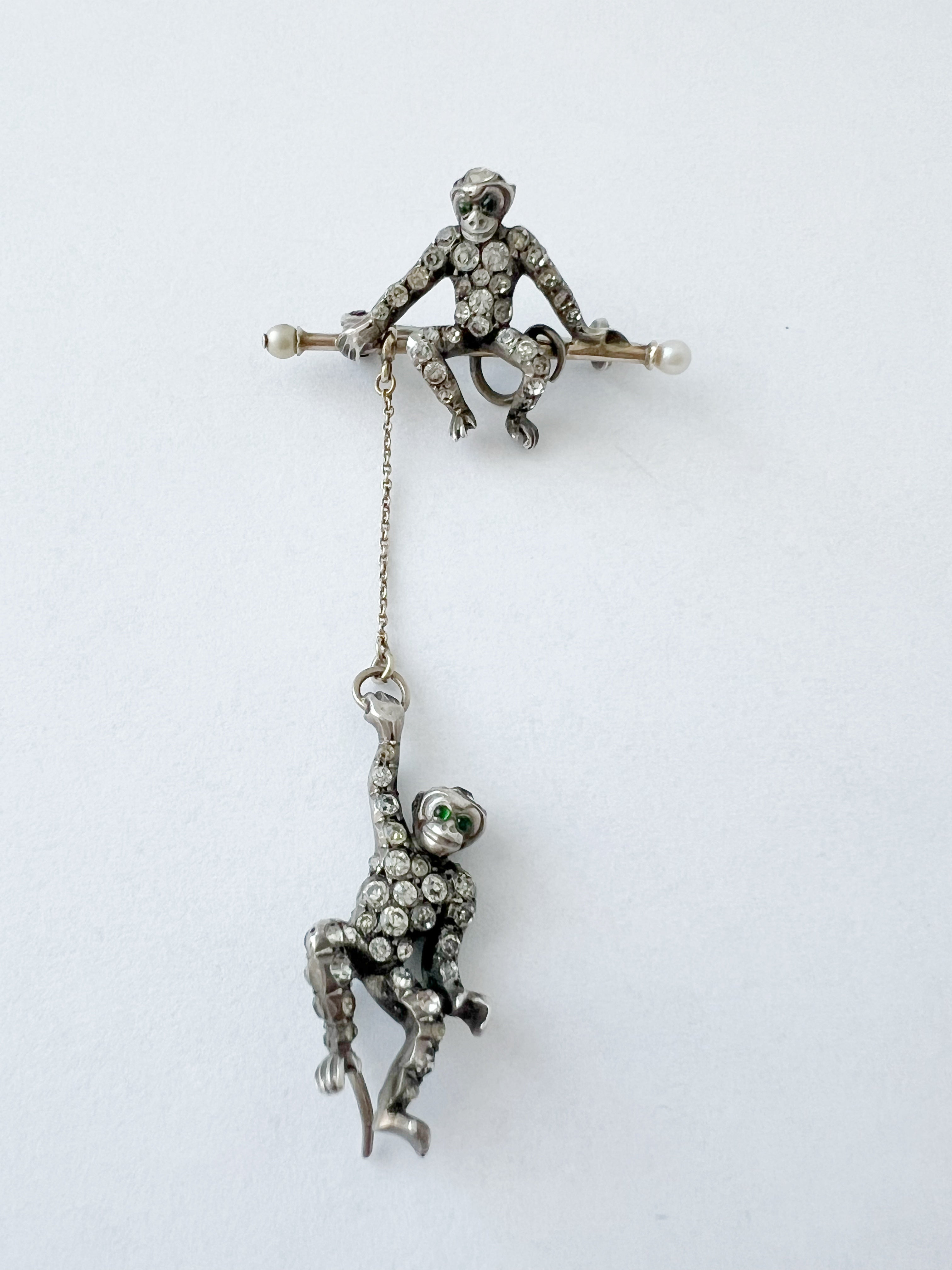 Art Deco Monkey Brooch, Sterling Silver KP 925, Knoll & Pregizer, c.1920s–30s