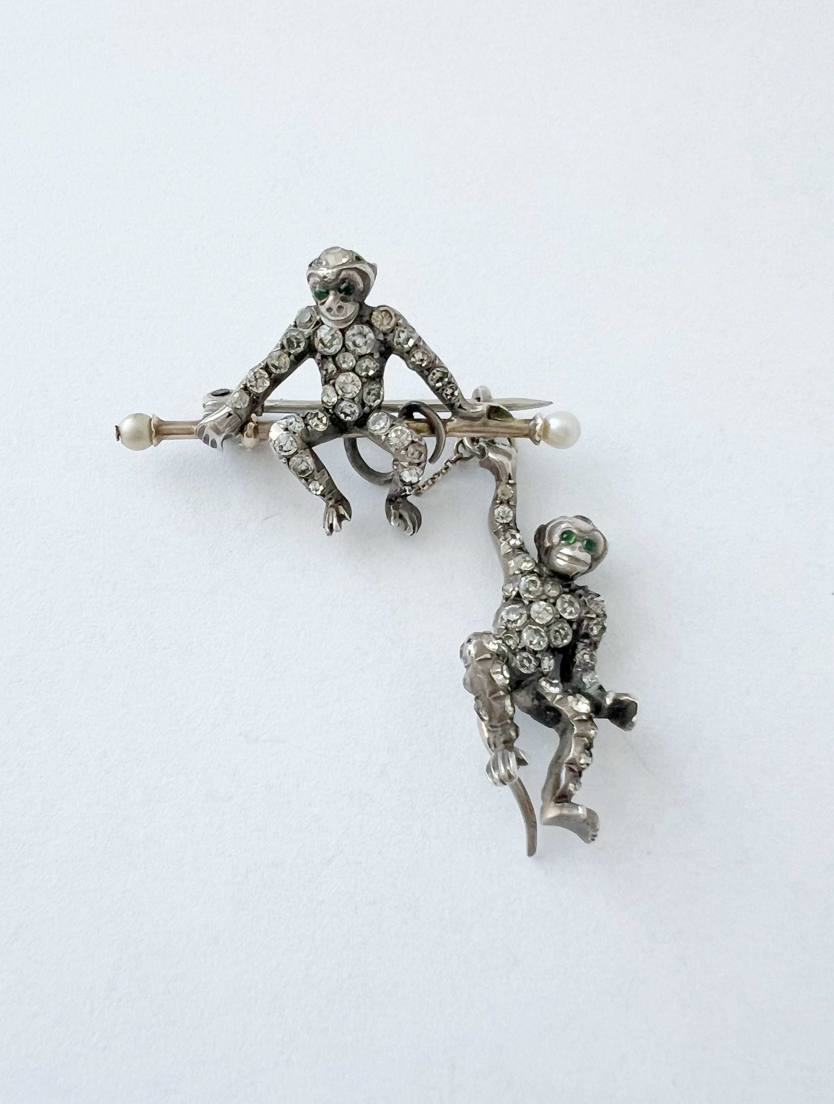 Art Deco Monkey Brooch, Sterling Silver KP 925, Knoll & Pregizer, c.1920s–30s