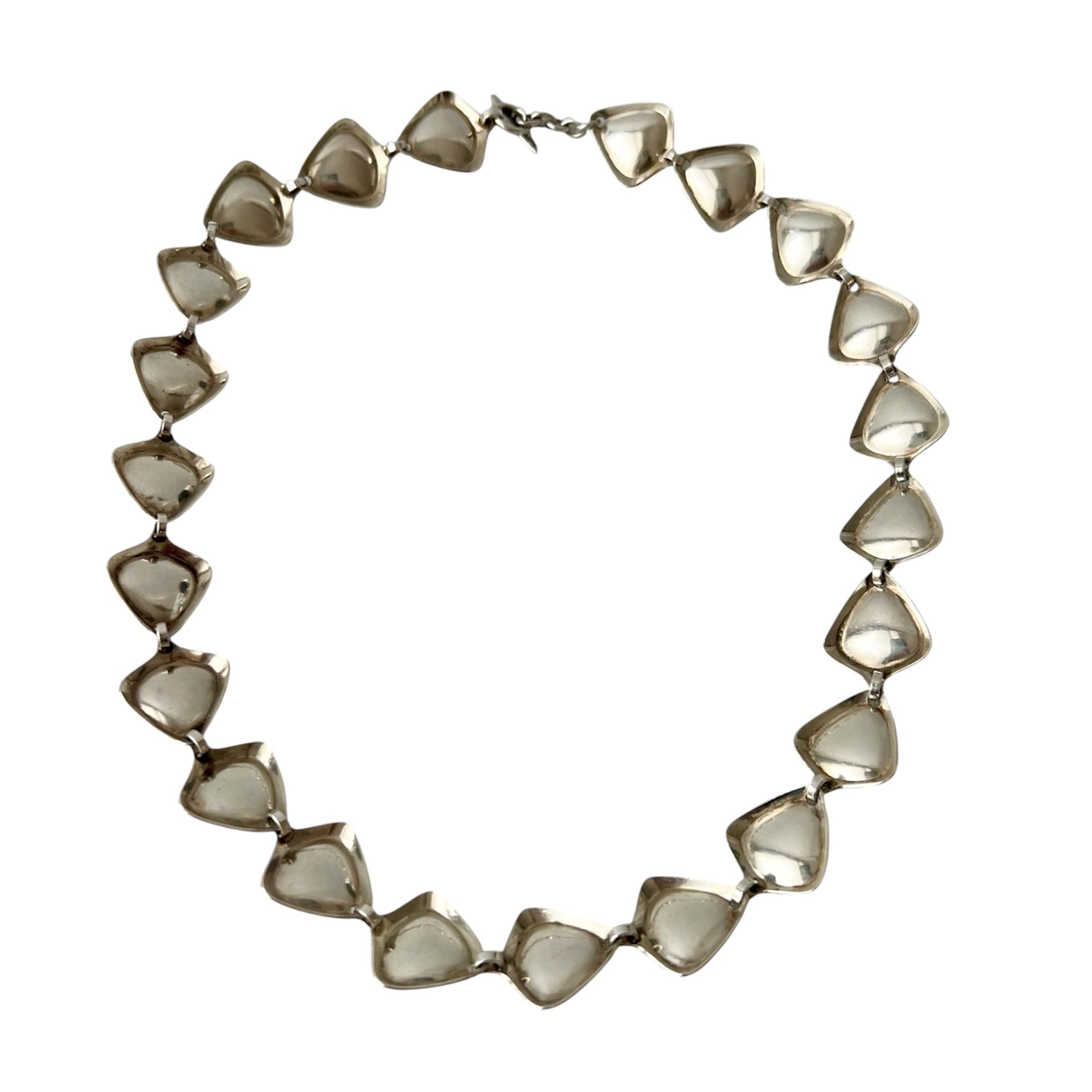 Danish Modernist Sterling Silver Amethyst Necklace by Hermann Siersbøl 1960s.