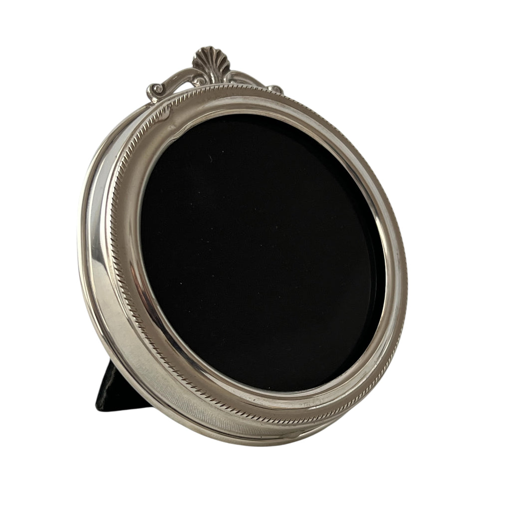 Sterling Silver Round Photo Frame Birmingham L.J.Millington Hallmarked
