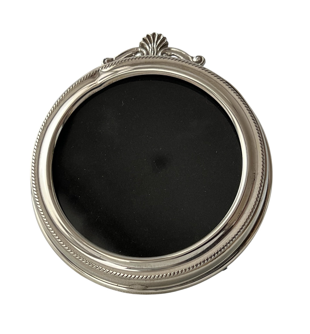 Sterling Silver Round Photo Frame Birmingham L.J.Millington Hallmarked