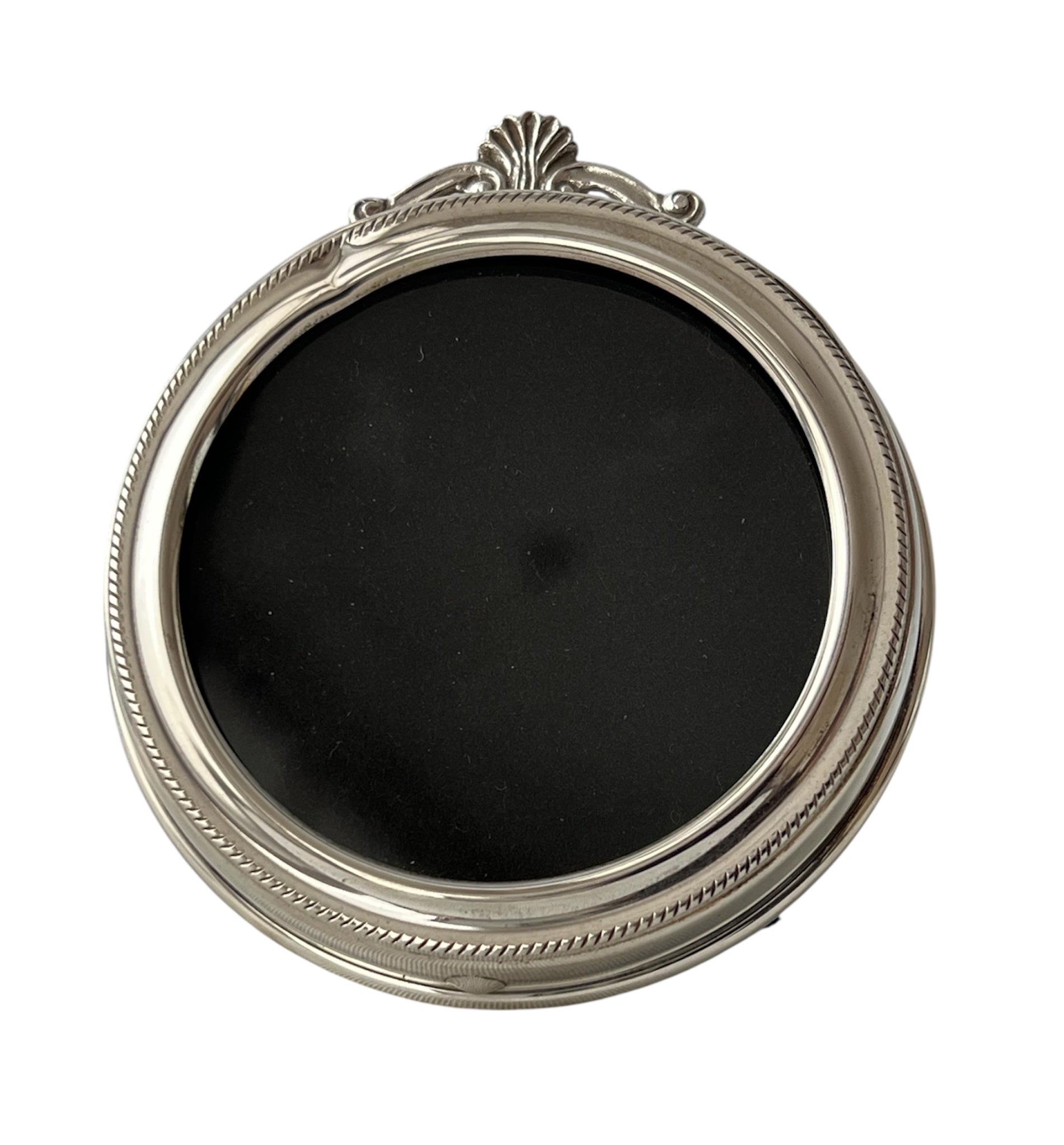 Sterling Silver Round Photo Frame Birmingham L.J.Millington Hallmarked