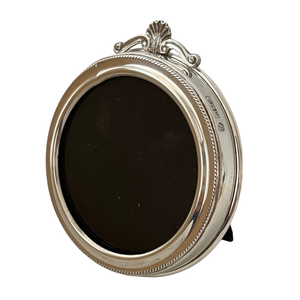 Sterling Silver Round Photo Frame Birmingham L.J.Millington Hallmarked