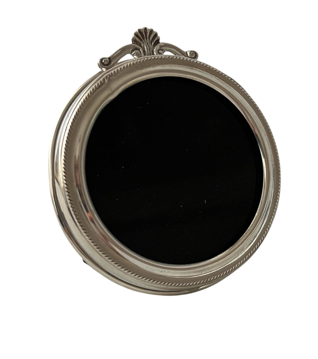 Sterling Silver Round Photo Frame Birmingham L.J.Millington Hallmarked