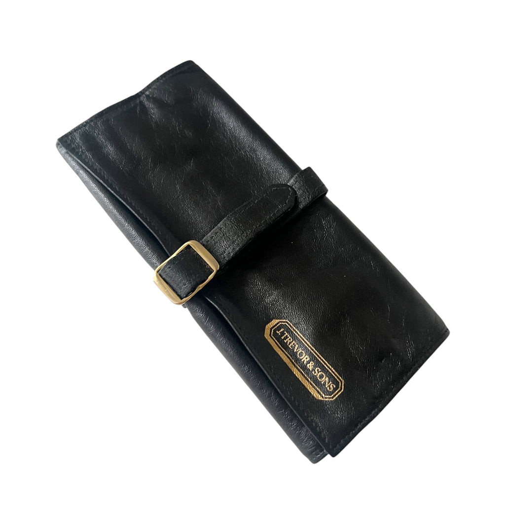 Asprey London Black Leather Jewellery Travel Roll With Original Box