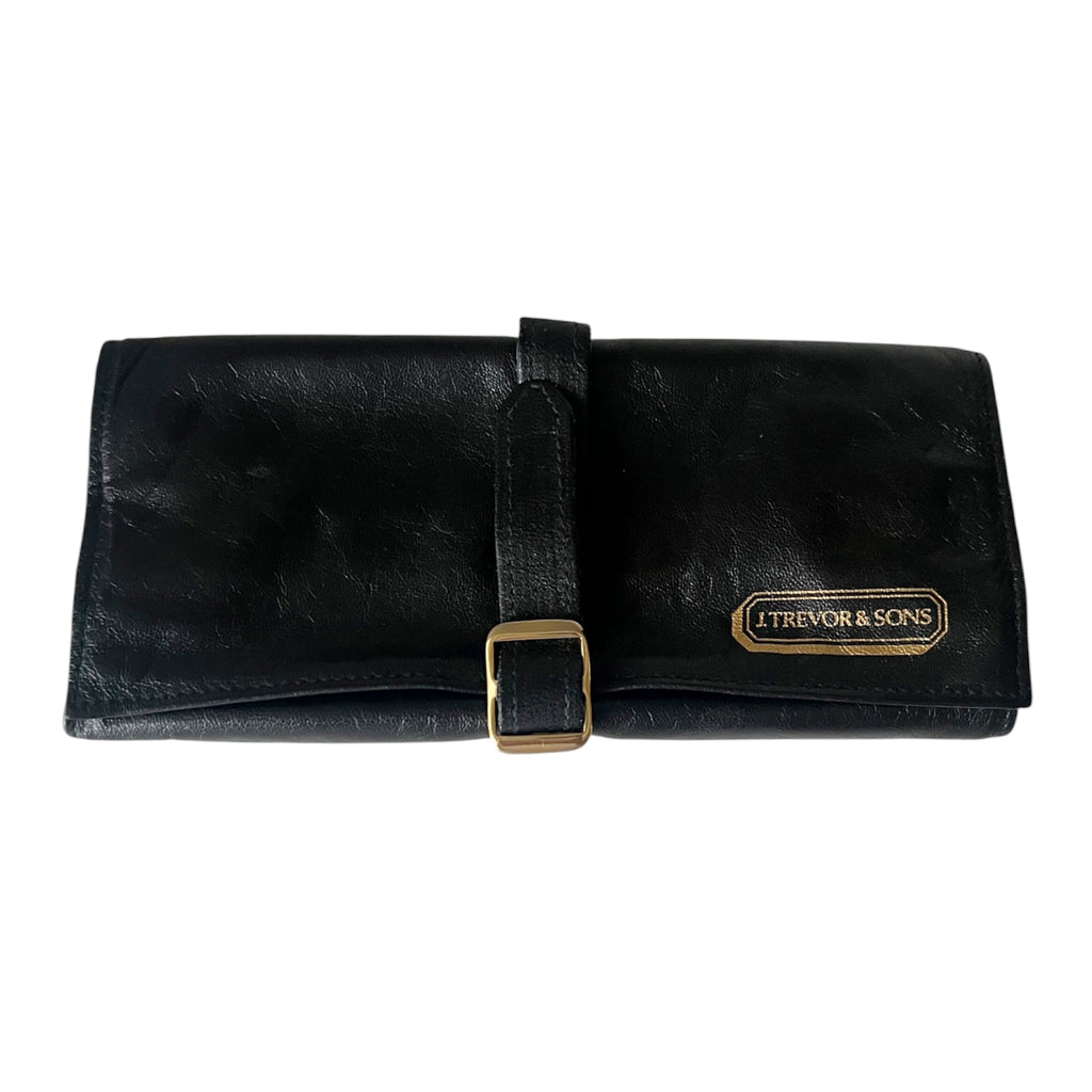 Asprey London Black Leather Jewellery Travel Roll With Original Box