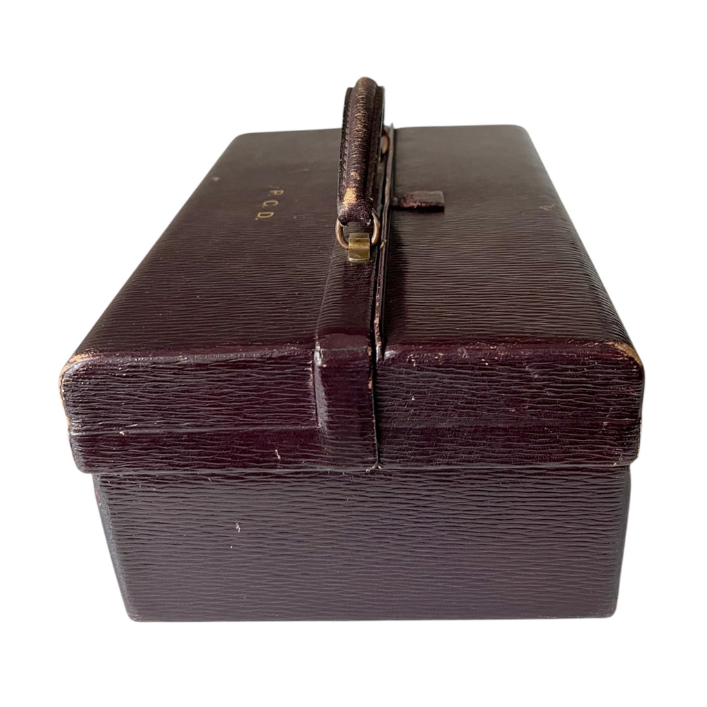 Asprey London Edwardian Leather Vanity Travel Box, Antique Fitted Dressing Case.