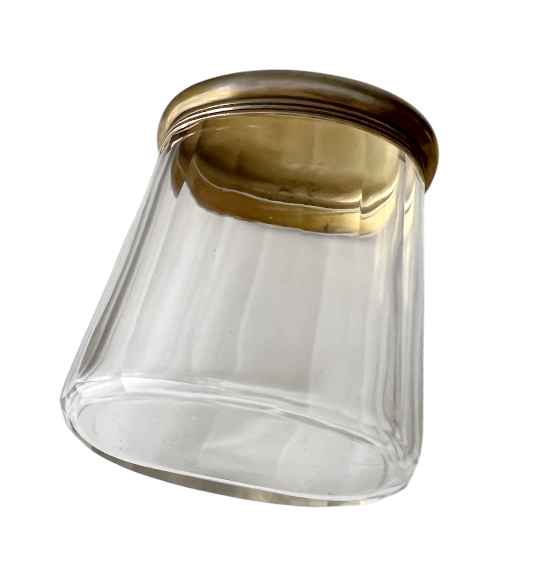 Asprey London Sterling Silver & Glass Vanity Jar – Edwardian Travel Dressing Case Fitting