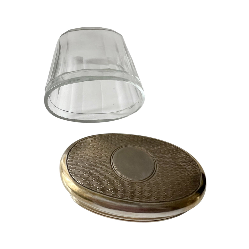 Asprey London Sterling Silver & Glass Vanity Jar – Edwardian Travel Dressing Case Fitting