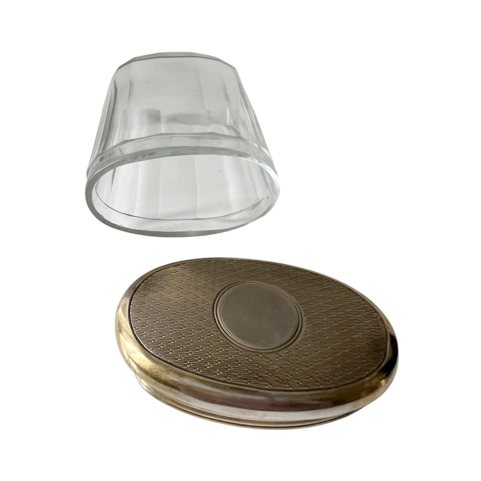 Asprey London Sterling Silver & Glass Vanity Jar – Edwardian Travel Dressing Case Fitting