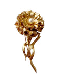 Signed Marcel Boucher Carnation Brooch Flower of the Month Pearl Gold Tone Vintage Floral Pin