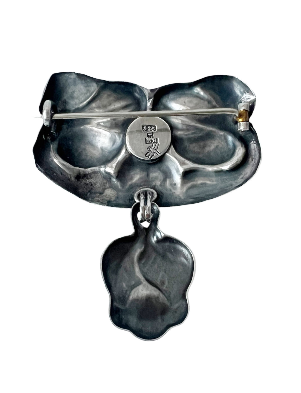 Bernhard Hertz Danish Art Nouveau Silver Carnelian Brooch Meyle Meyer Jugendstil Drop Brooch