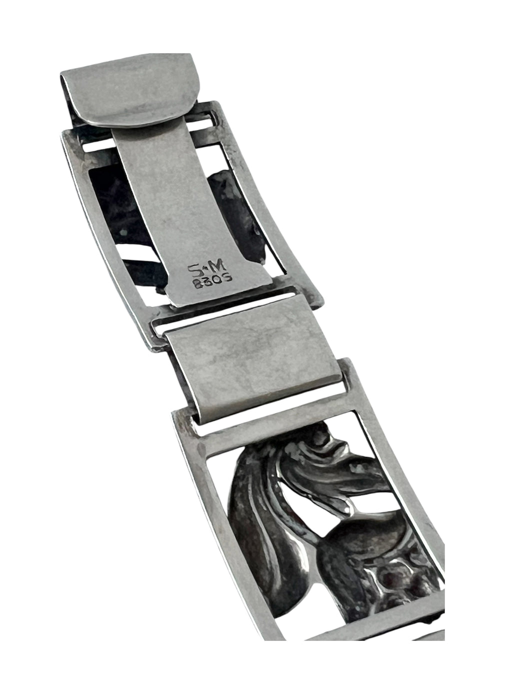 Vintage Danish 830 Silver Floral Link Bracelet – S.H. Mathiesen Art Deco Style