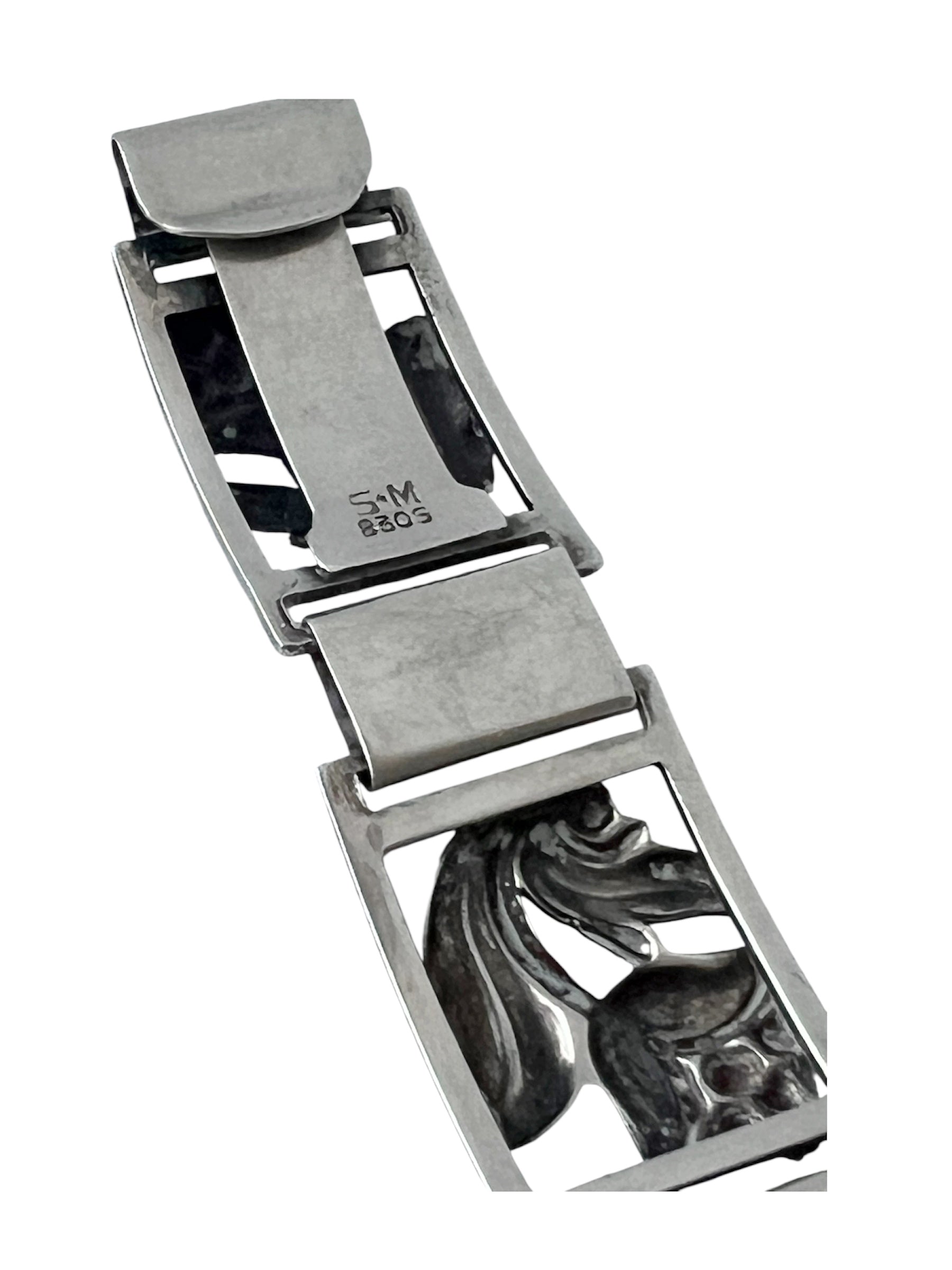 Vintage Danish 830 Silver Floral Link Bracelet – S.H. Mathiesen Art Deco Style