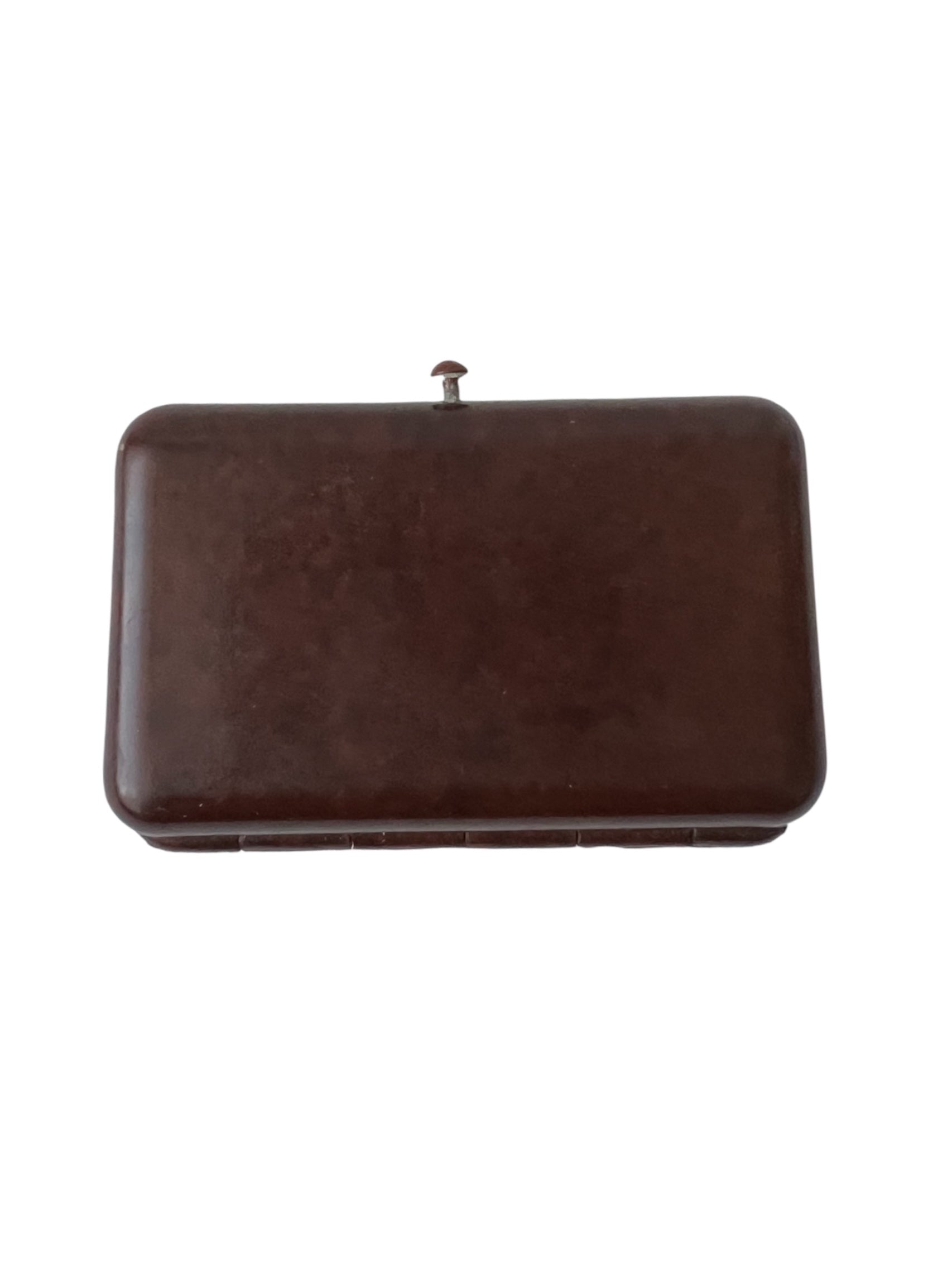 Art Deco Bakelite Jewellery Case Brown Vintage Presentation Case for Earrings or Cufflinks