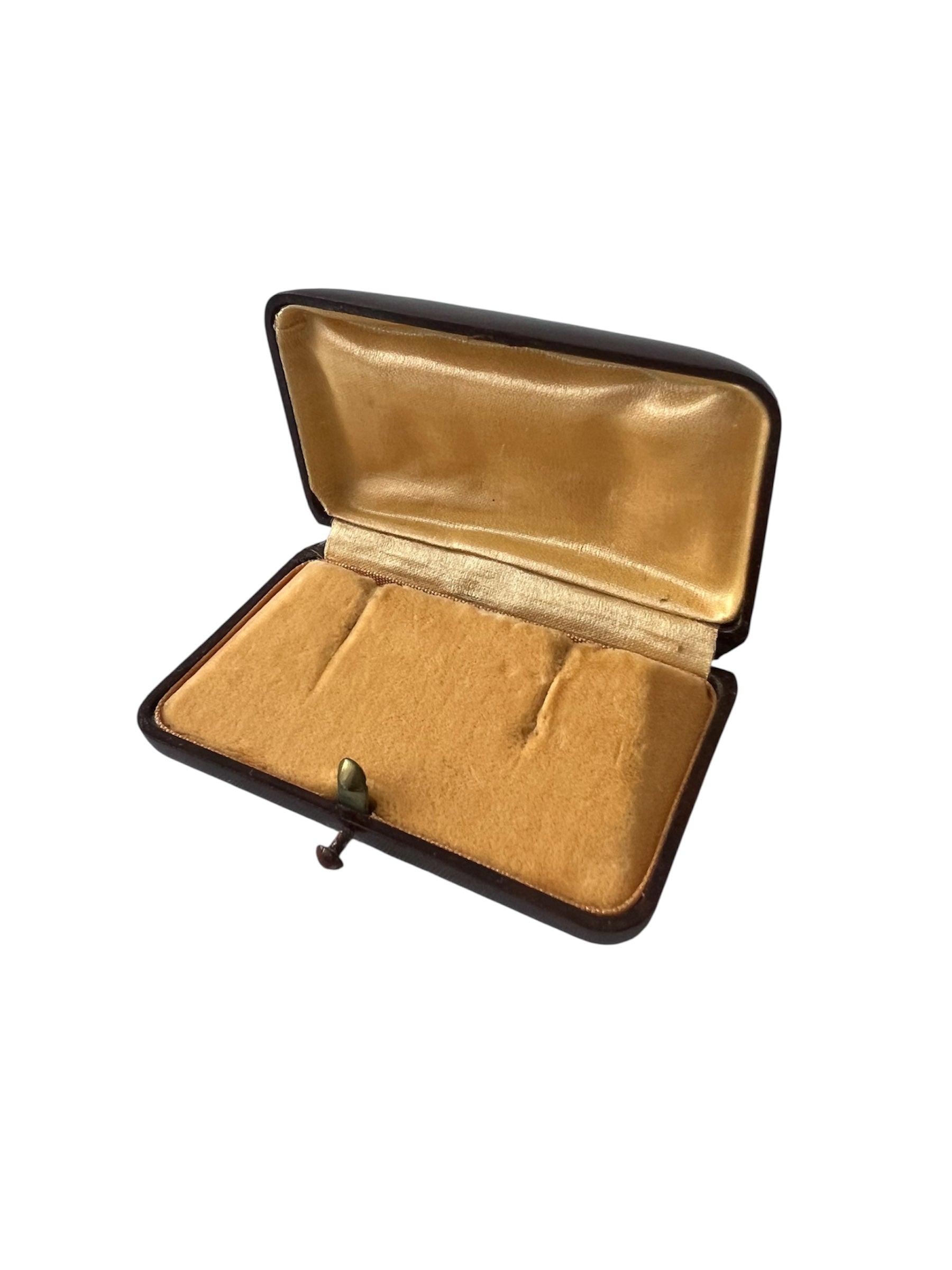 Art Deco Bakelite Jewellery Case Brown Vintage Presentation Case for Earrings or Cufflinks