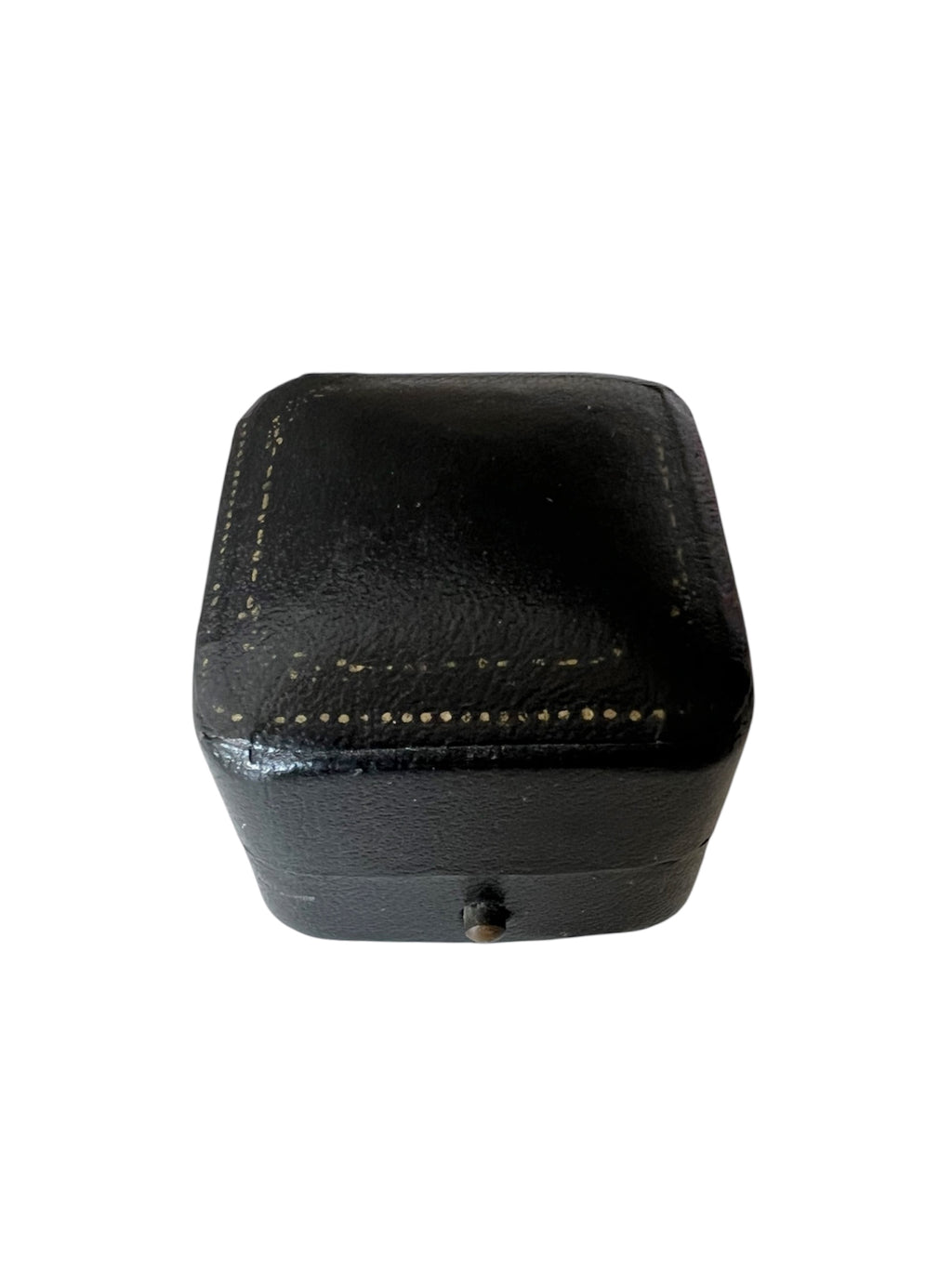 Antique Portsmouth Jeweller Ring Box, Black Leather Presentation Case