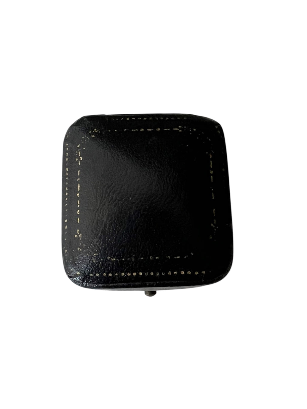 Antique Portsmouth Jeweller Ring Box, Black Leather Presentation Case
