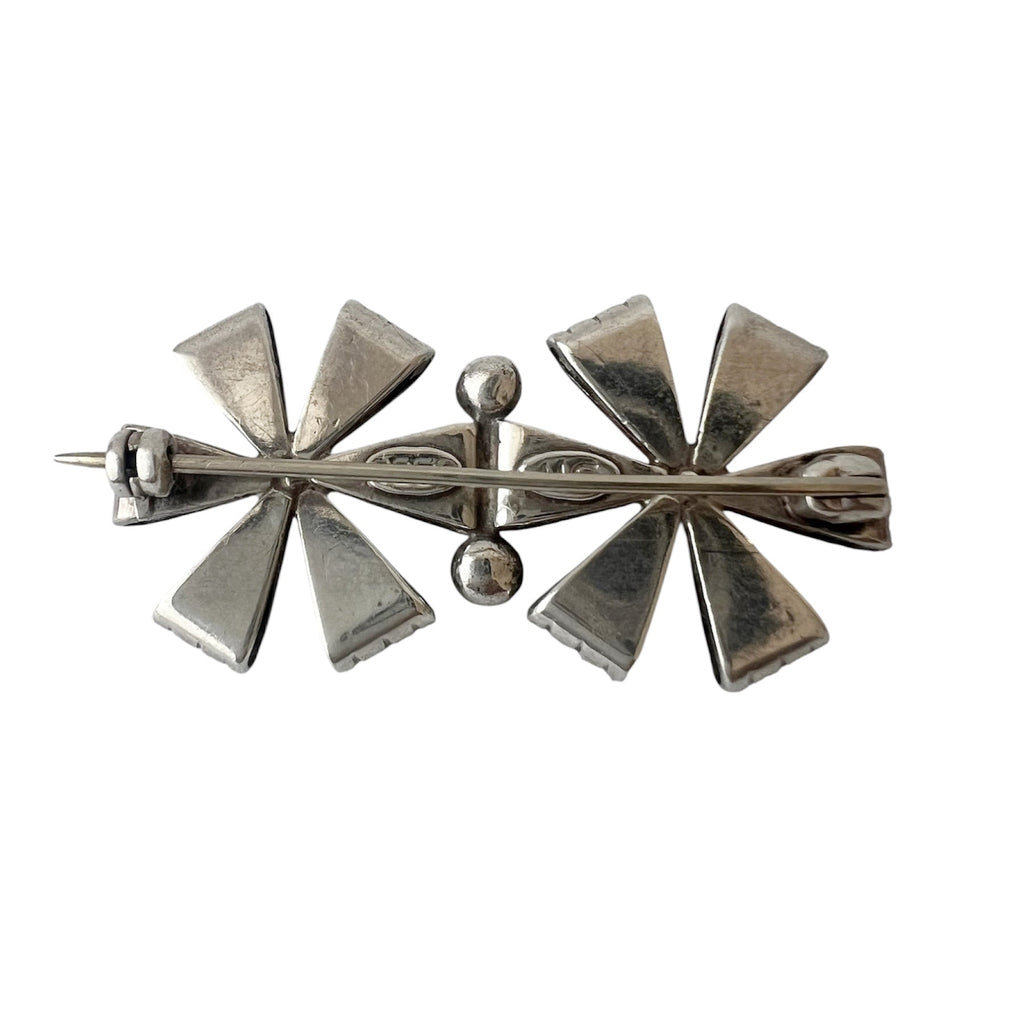 Hermann Siersbøl Danish Sterling Silver Modernist Brooch Mid Century Scandinavian Pin