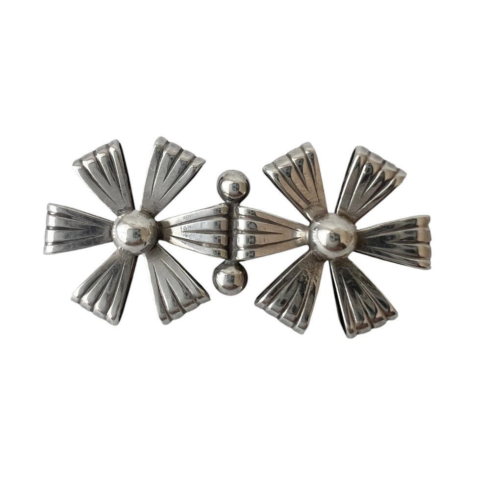 Hermann Siersbøl Danish Sterling Silver Modernist Brooch Mid Century Scandinavian Pin