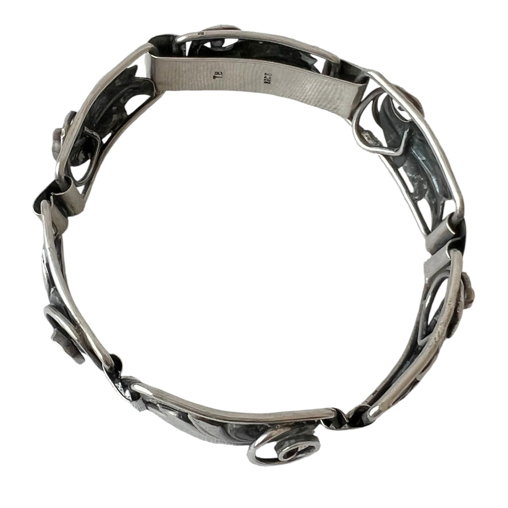 Torben Bang Danish Modernist Silver Bracelet 830S Leaf Link Scandinavian Design
