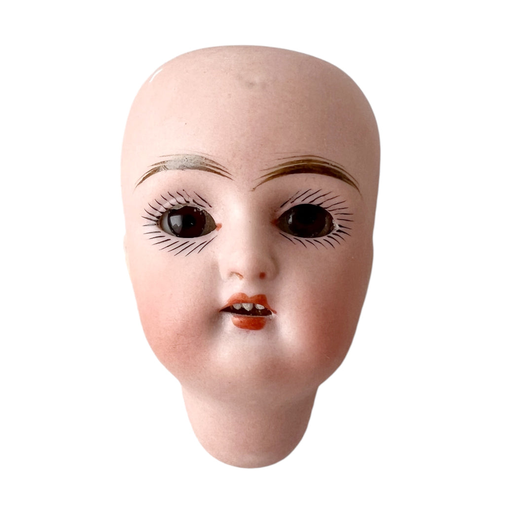Antique German Bisque Head Mignonette Doll c.1900 Sleep Eyes Mohair Wig 19 cm