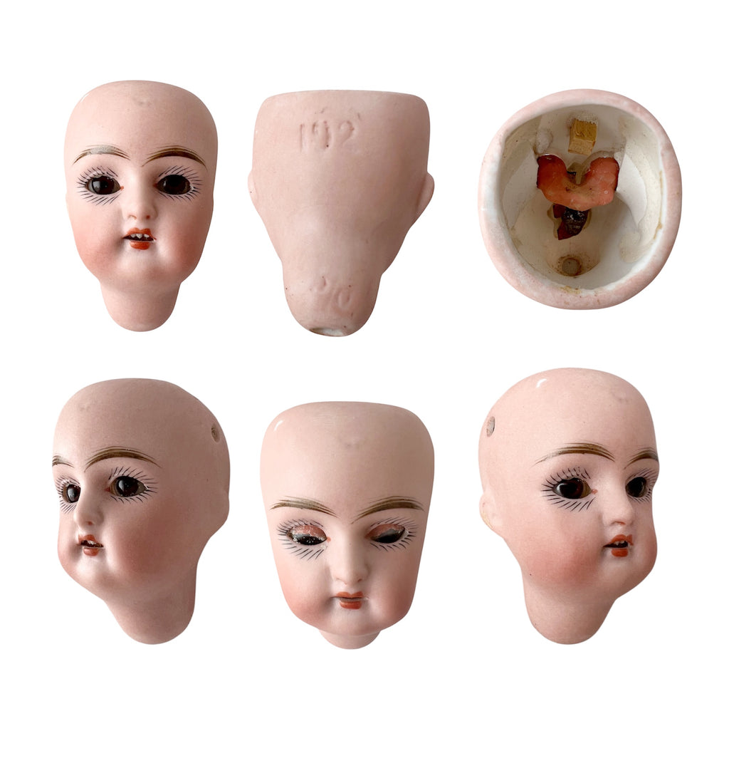Antique German Bisque Head Mignonette Doll c.1900 Sleep Eyes Mohair Wig 19 cm