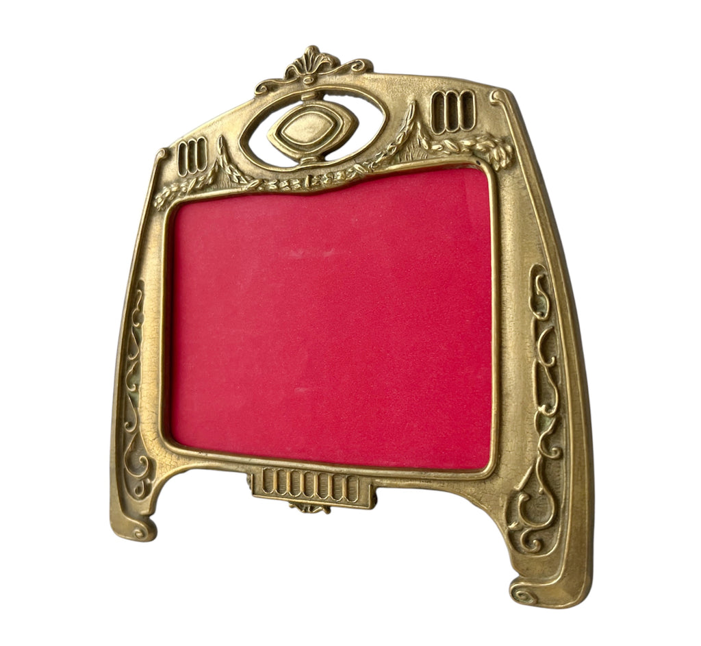 Art Nouveau Brass Photo Frame, Antique Decorative Picture Frame