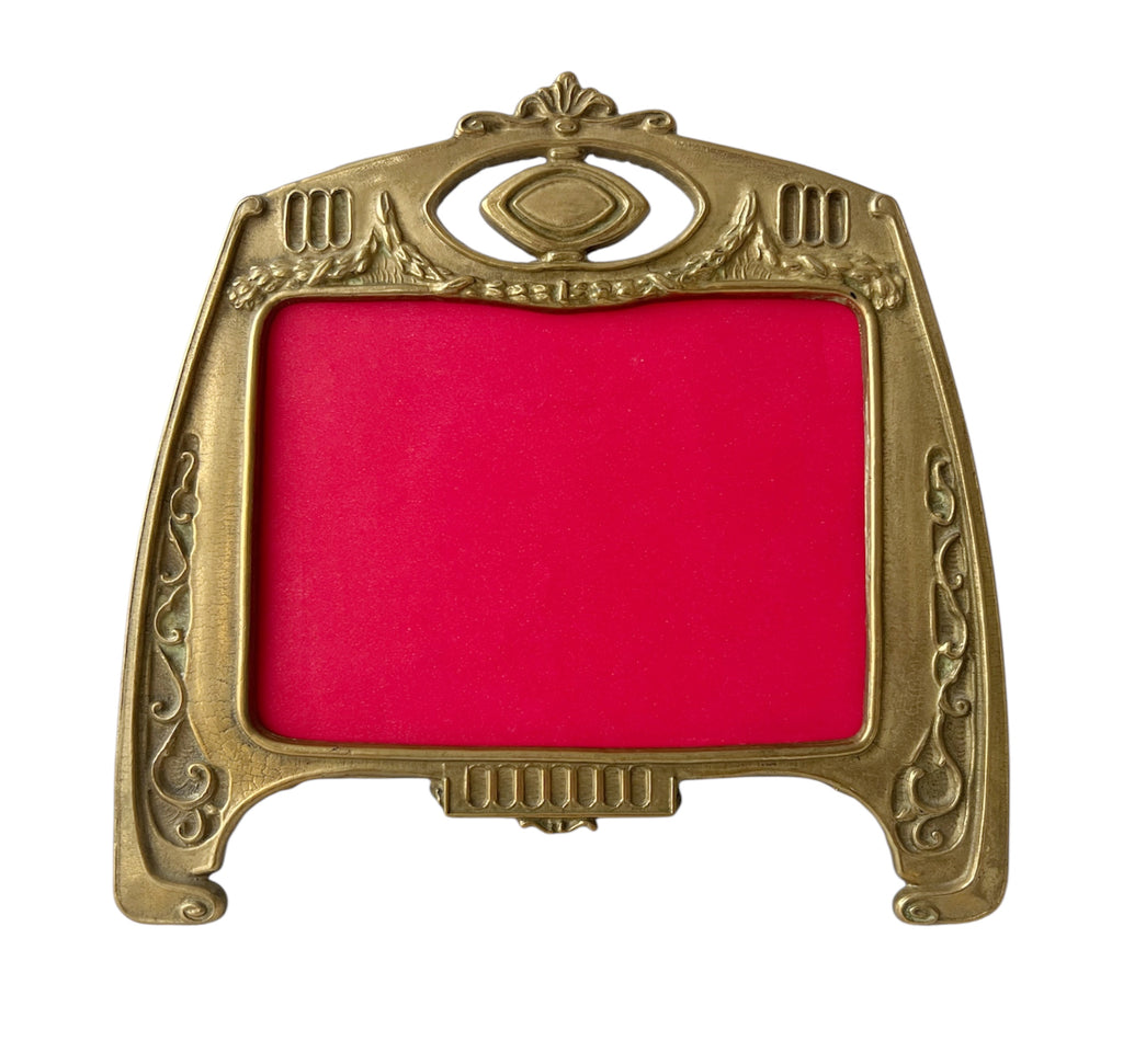 Art Nouveau Brass Photo Frame, Antique Decorative Picture Frame
