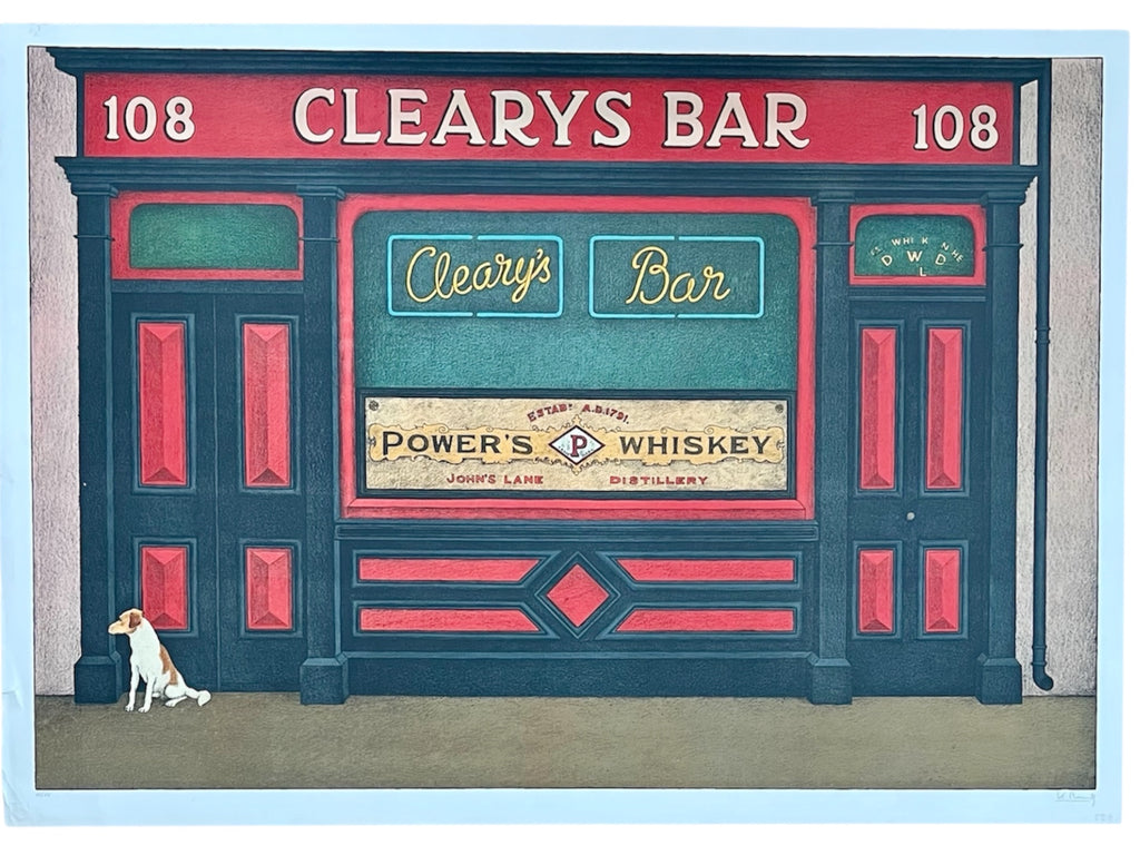Klaus Moritz “Clearys Bar” Signed Lithograph • Limited Edition Art Print. 1970s