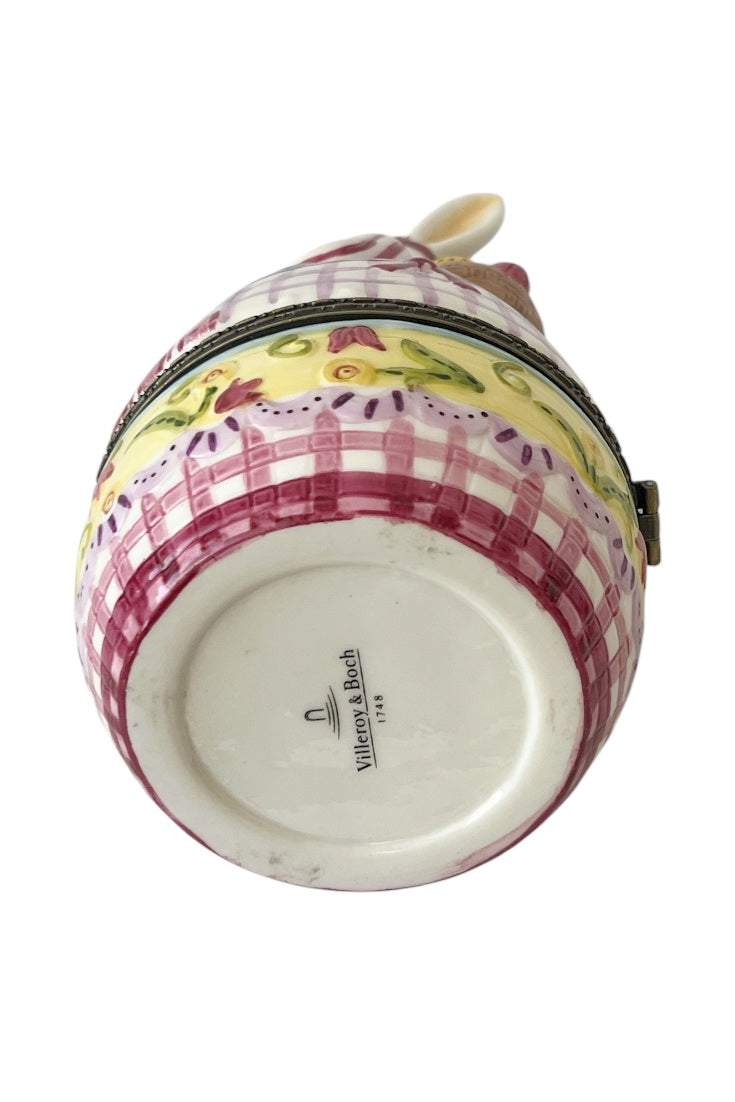 Villeroy & Boch Bunny Trinket Box Porcelain Hinged Easter Rabbit Lidded Box