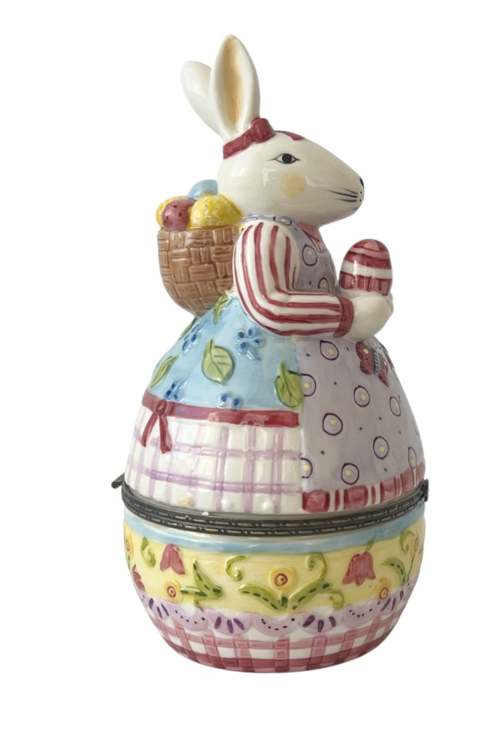 Villeroy & Boch Bunny Trinket Box Porcelain Hinged Easter Rabbit Lidded Box