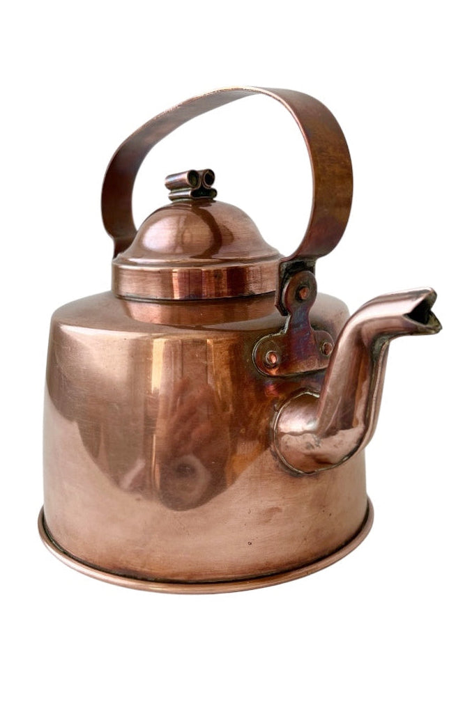 Antique Swedish Copper Kettle, Vintage Rustic Tea Pot,  Kitchen Decor