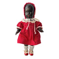 Antique TOCO Vienna Black Celluloid Doll, 28 cm, Original Dress, Austria