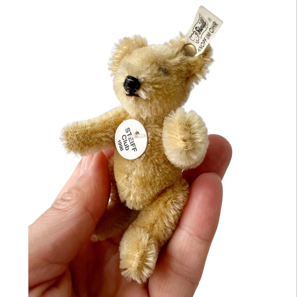 Steiff Club Teddy Bear 1998, Miniature Mohair Bear, Knopf Im Ohr, 9 cm