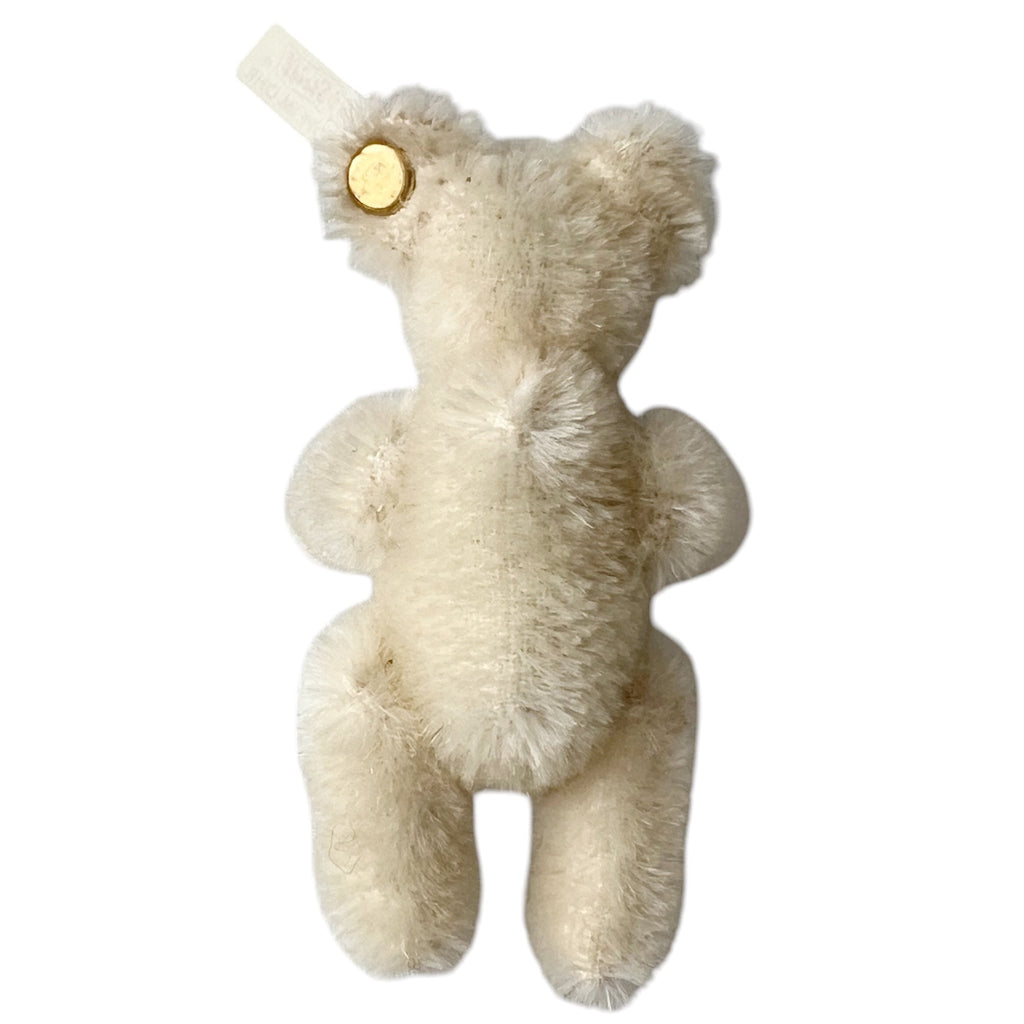 Steiff Club Teddy Bear 2001, White Mohair Mini Bear, Knopf Im Ohr, 9 cm