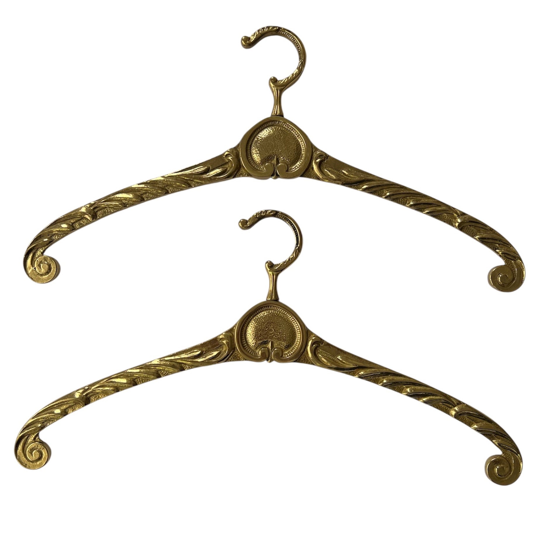 Vintage Pair of Brass Ornate Brass Clothes Hangers.