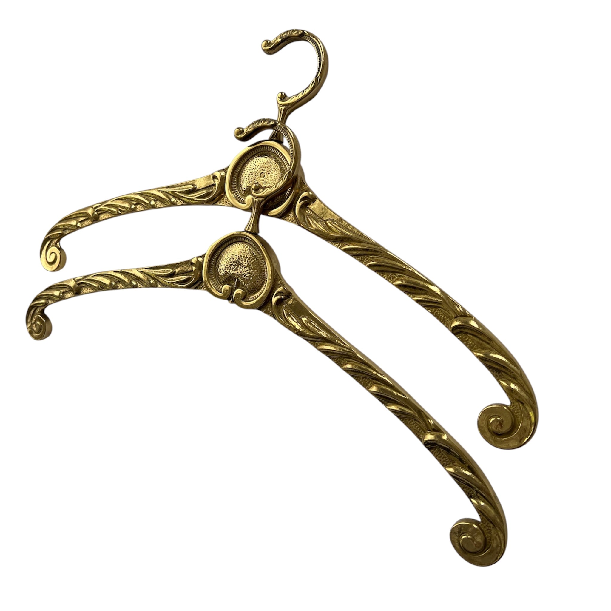 Vintage Pair of Brass Ornate Brass Clothes Hangers.